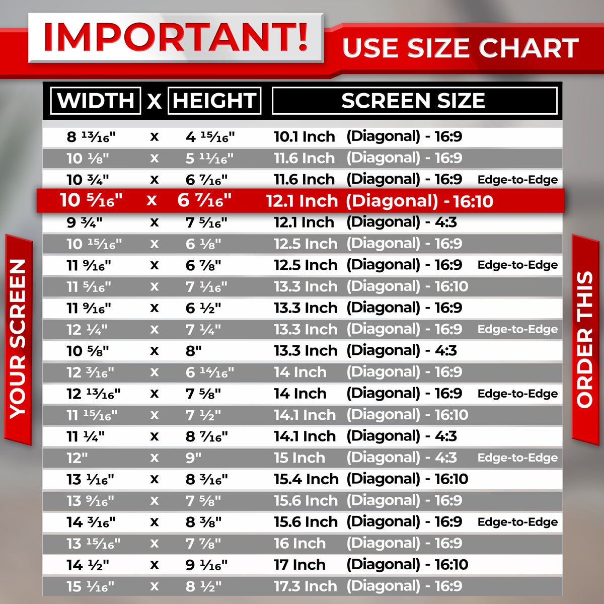 SightPro 12.1 Inch 16:10 Privacy Screen Filter for Laptops