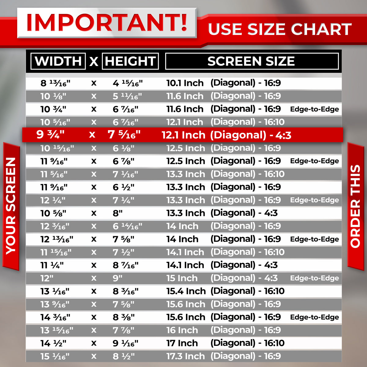 SightPro 12.1 Inch 4:3 Privacy Screen Filter for Laptops