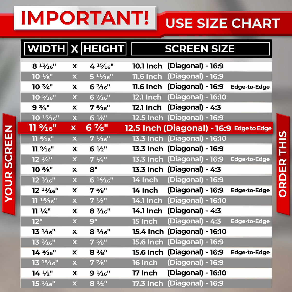 SightPro 12.5 Inch 16:9 Edge-to-Edge Privacy Screen Filter for Laptops