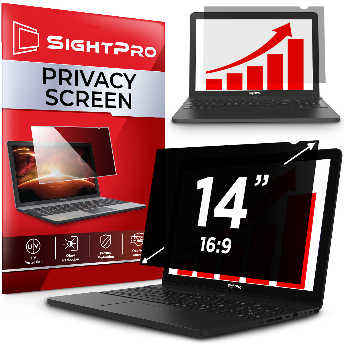 SightPro 14 Inch 16:9 Privacy Screen Filter for Laptops