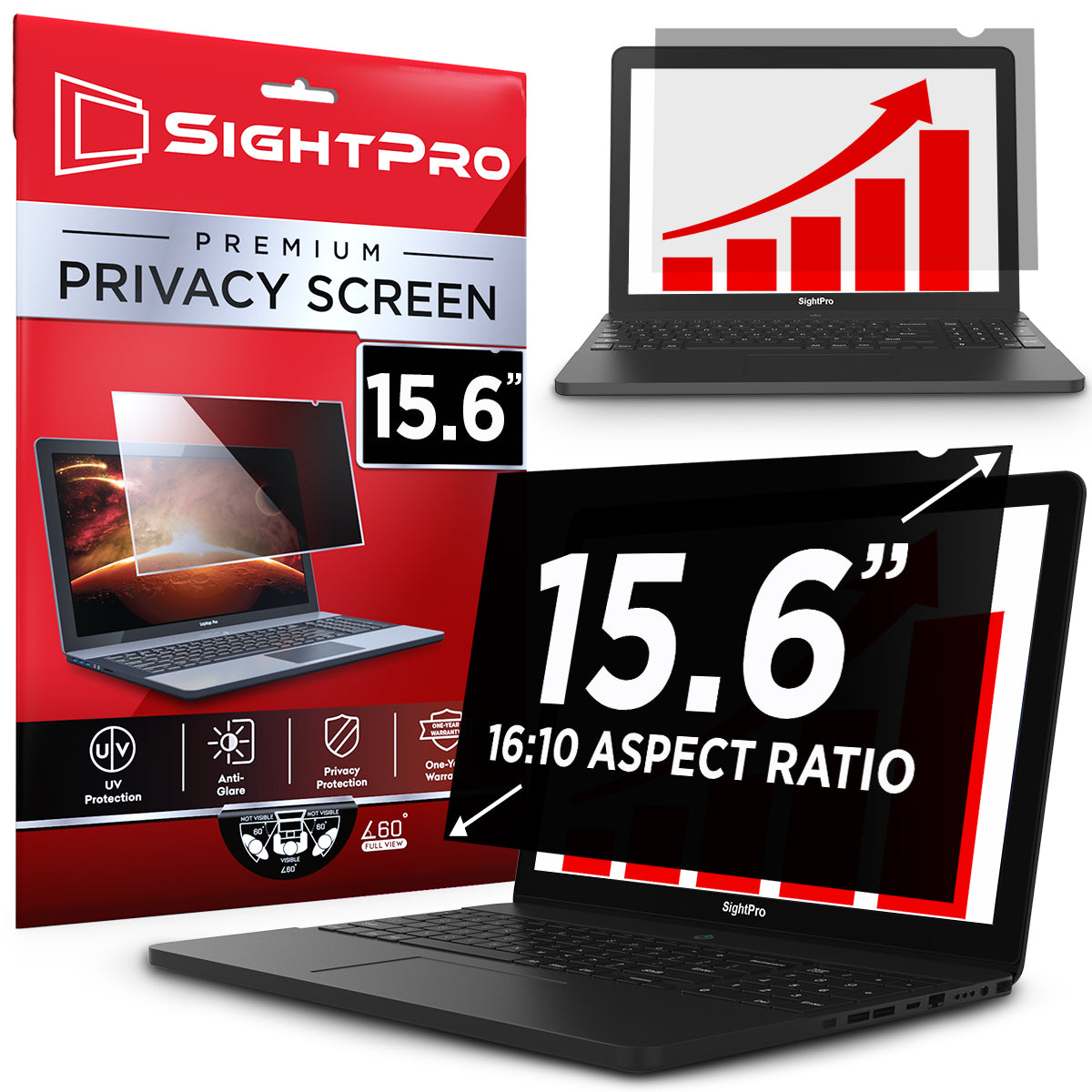 SightPro 15.6 Inch 16:10 Privacy Screen Filter for Laptops