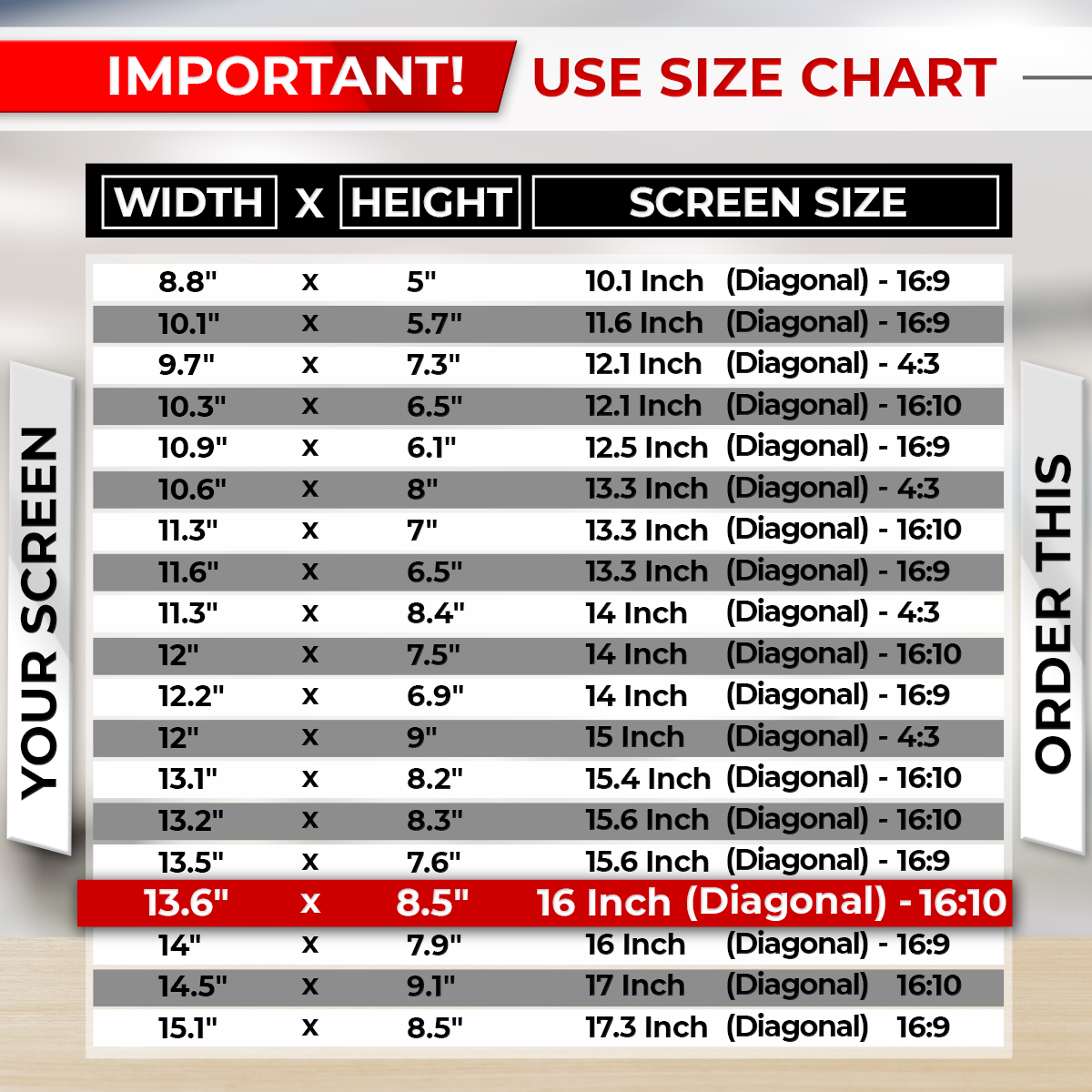 SightPro 16 Inch 16:10 Privacy Screen Filter for Laptops