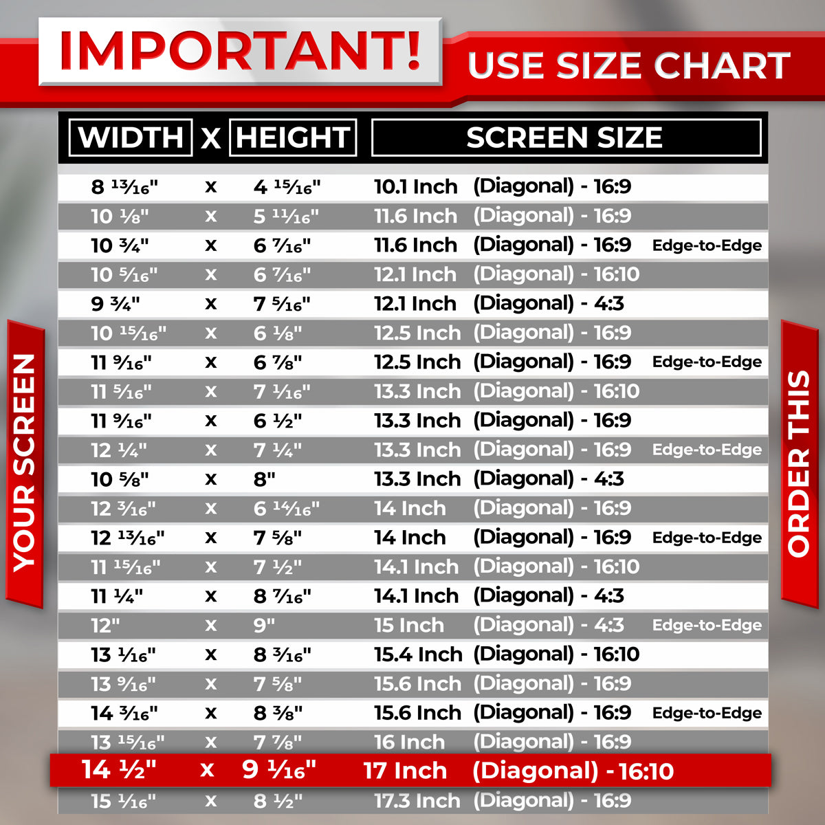 SightPro 17 Inch 16:10 Privacy Screen Filter for Laptops