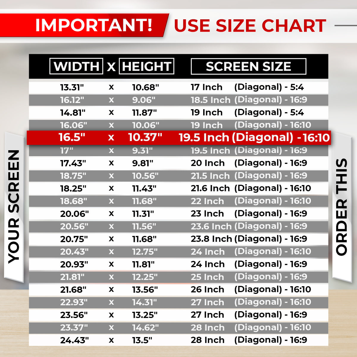 SightPro 19.5 Inch 16:10 Privacy Screen Filter for Computer Monitors