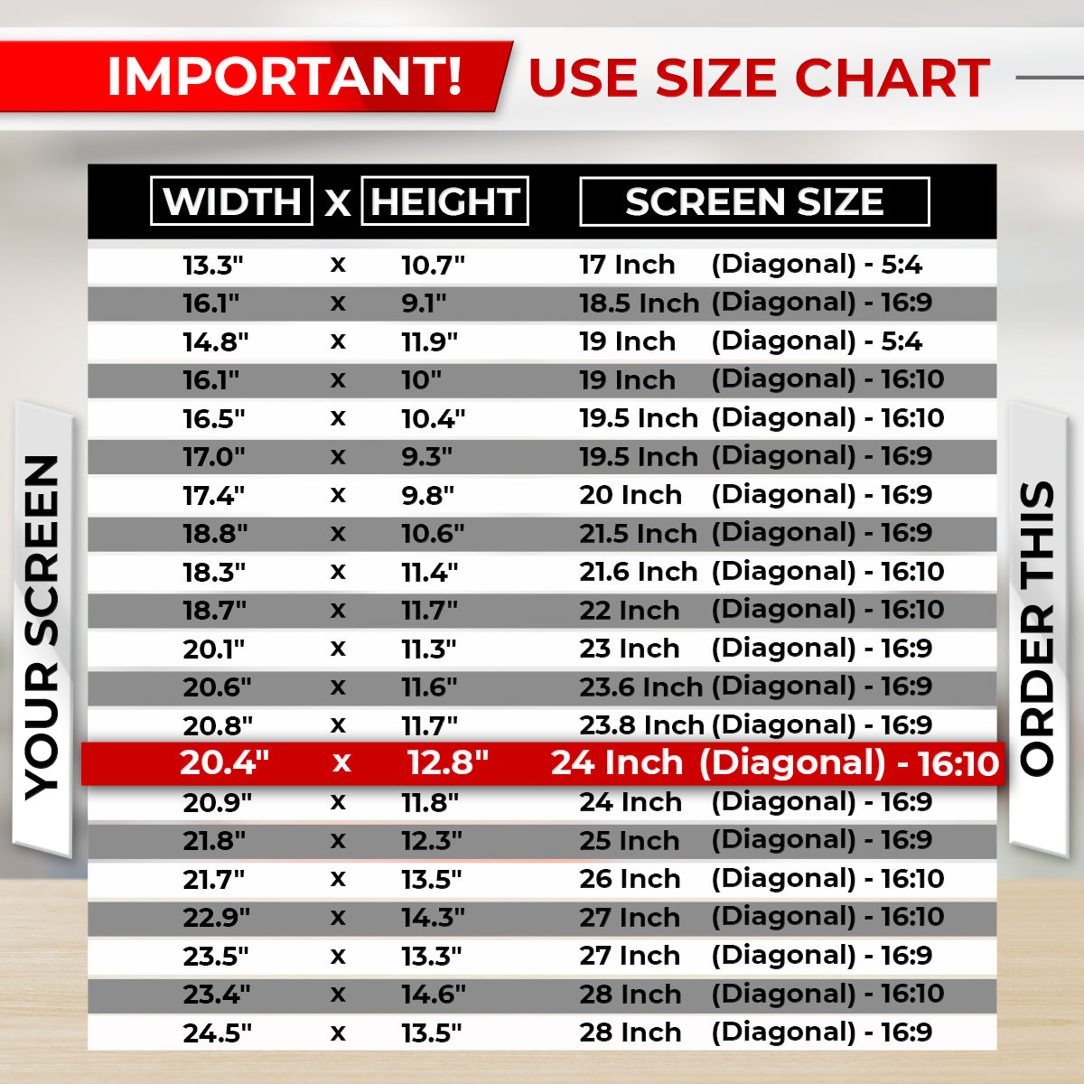 SightPro 24 Inch 16:10 Privacy Screen Filter for Computer Monitors