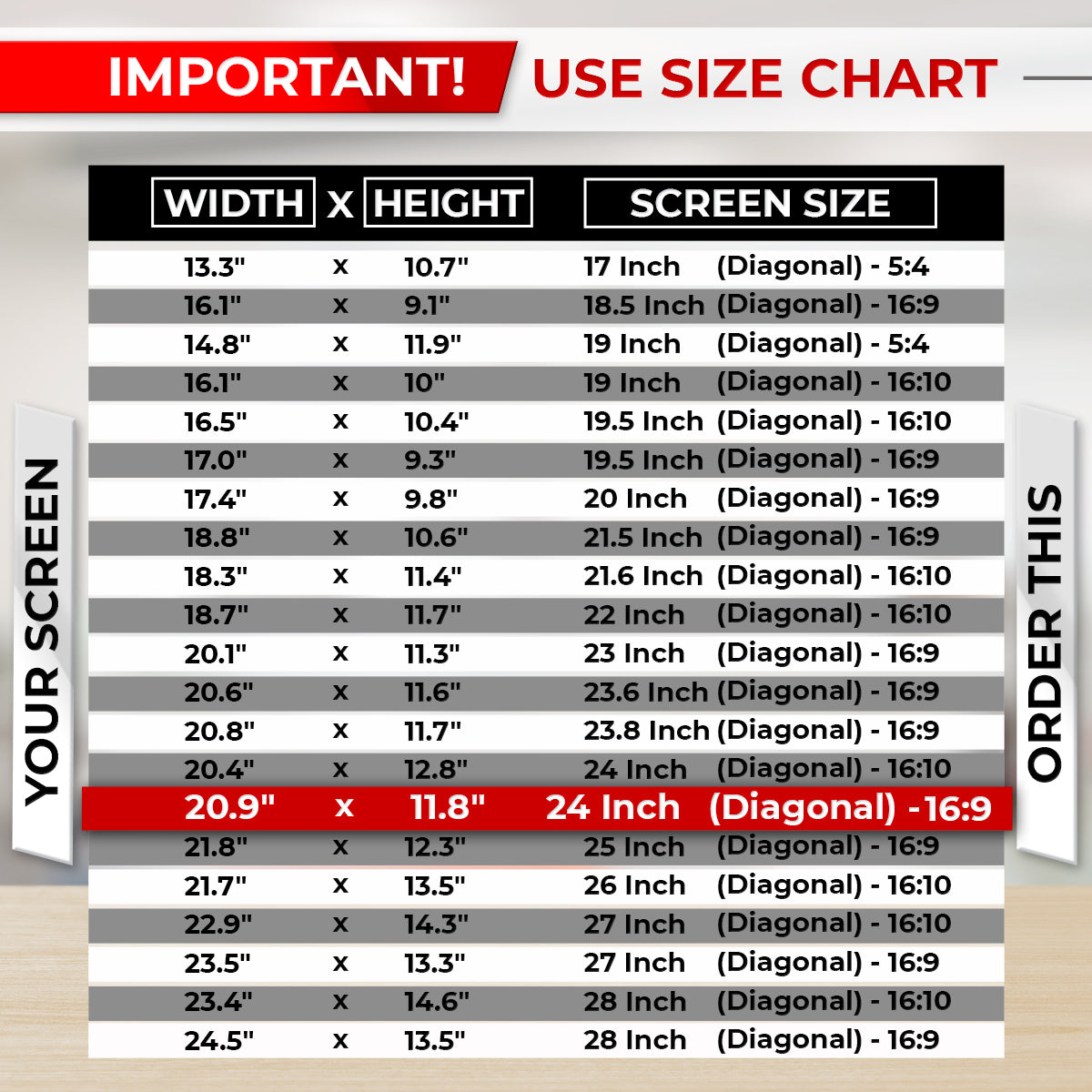 SightPro 24 Inch 16:9 Privacy Screen Filter for Computer Monitors