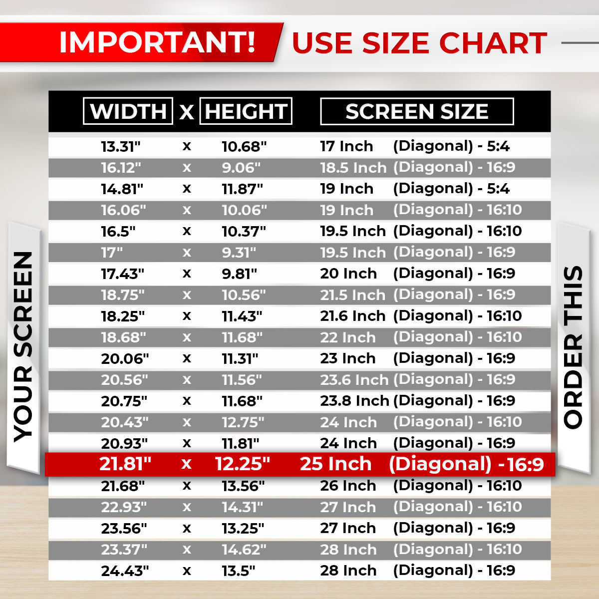 SightPro 25 Inch 16:9 Privacy Screen Filter for Computer Monitors