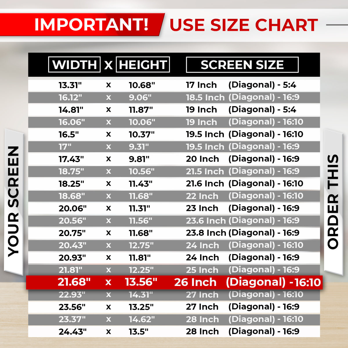 SightPro 26 Inch 16:10 Privacy Screen Filter for Computer Monitors