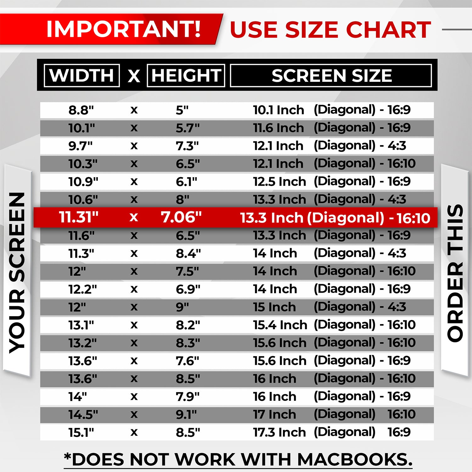 SightPro Magnetic 13.3 Inch 16:10 Privacy Screen Filter for Laptops