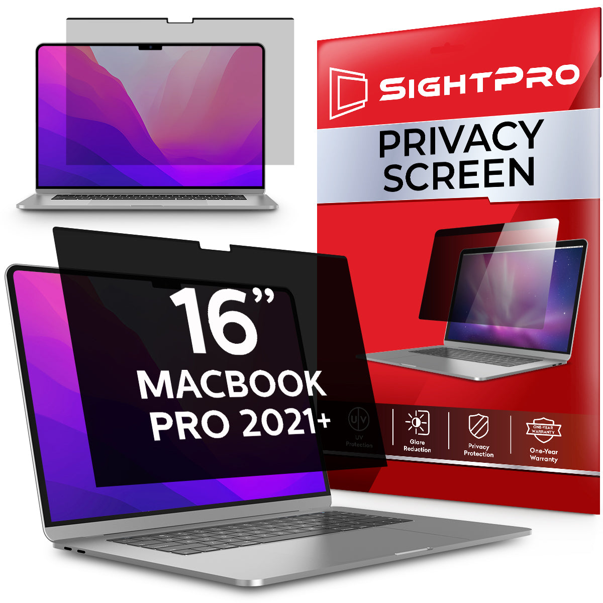 SightPro Magnetic Privacy Screen Filter for MacBook Pro 16 Inch (2021 - 2023, M1, M2, M3, PRO, MAX)