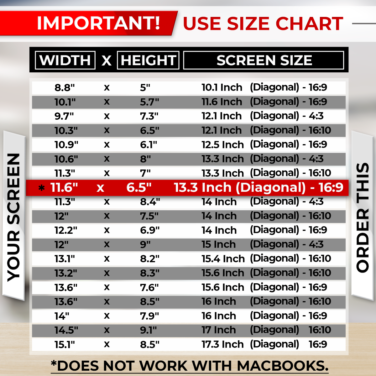 SightPro 13.3 Inch 16:9 Privacy Screen Filter for Laptops