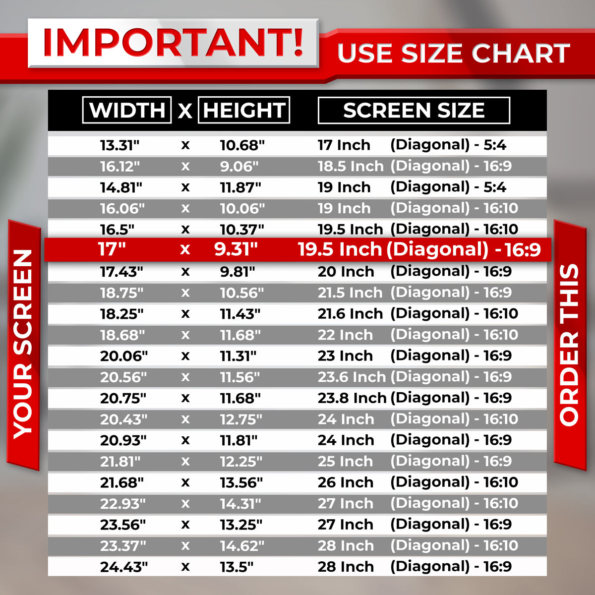 SightPro 19.5 Inch 16:9 Privacy Screen Filter for Computer Monitors
