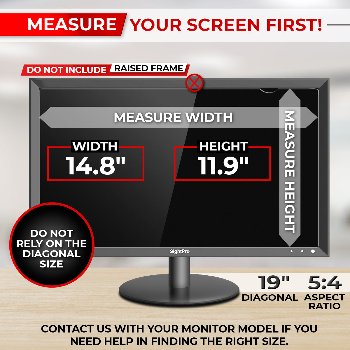 Computer Monitor Privacy Screen Filter 19 Inch 5:4 Measurements