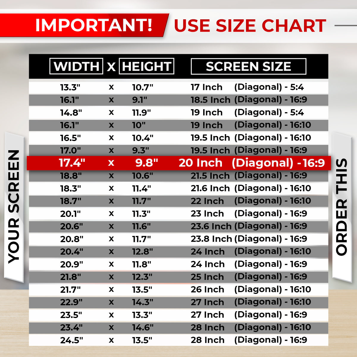 SightPro 20 Inch 16:9 Privacy Screen Filter for Computer Monitors