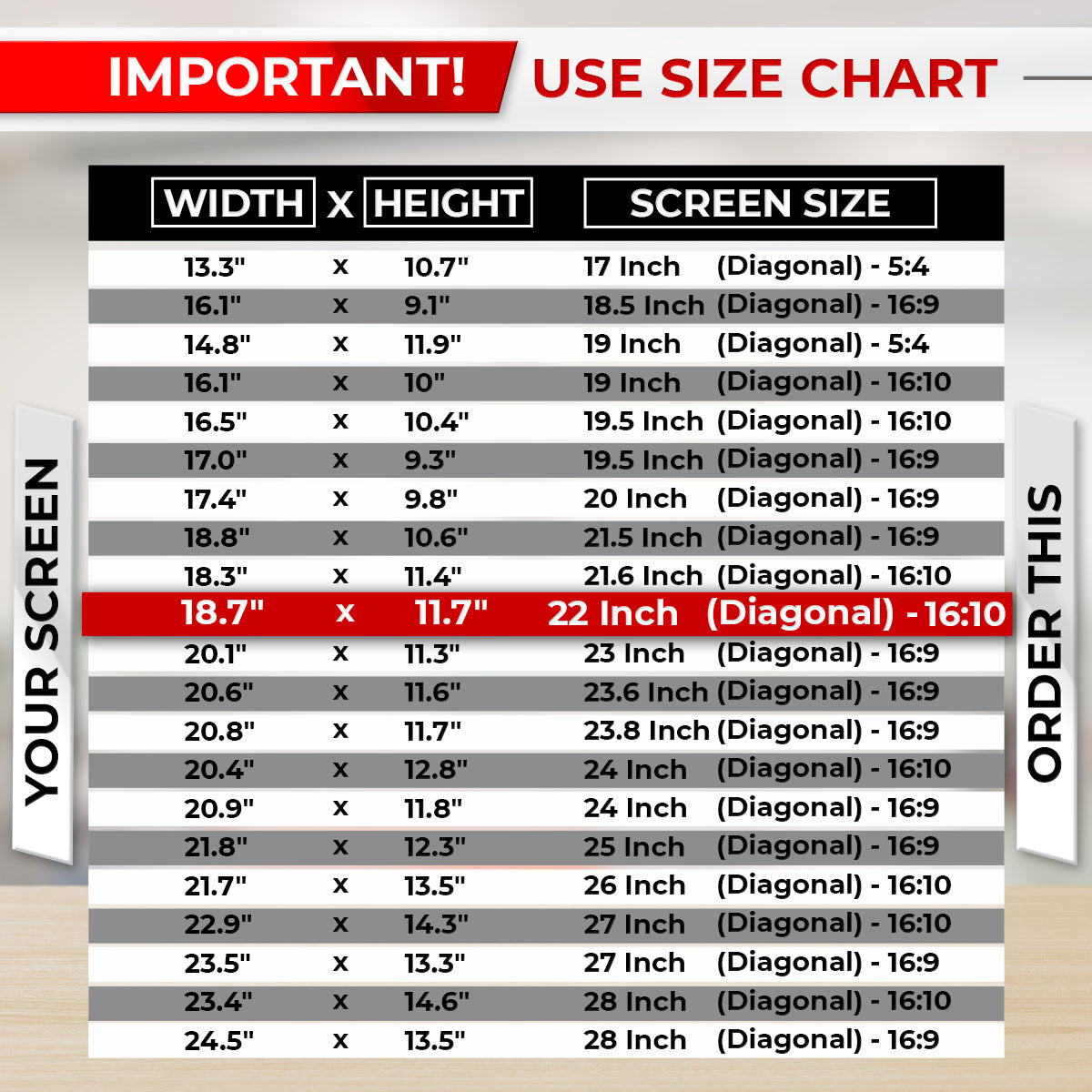 SightPro 22 Inch 16:10 Privacy Screen Filter for Computer Monitors