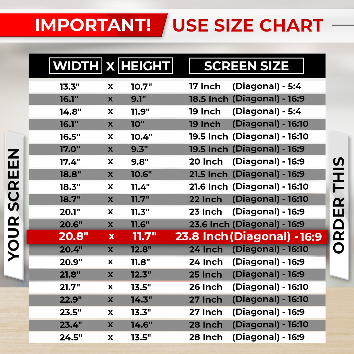 SightPro 23.8 Inch 16:9 Privacy Screen Filter for Computer Monitors