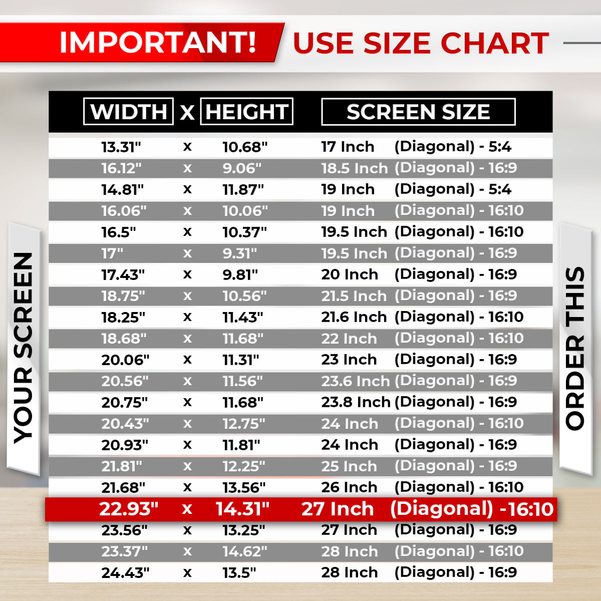 SightPro 27 Inch 16:10 Privacy Screen Filter for Computer Monitors