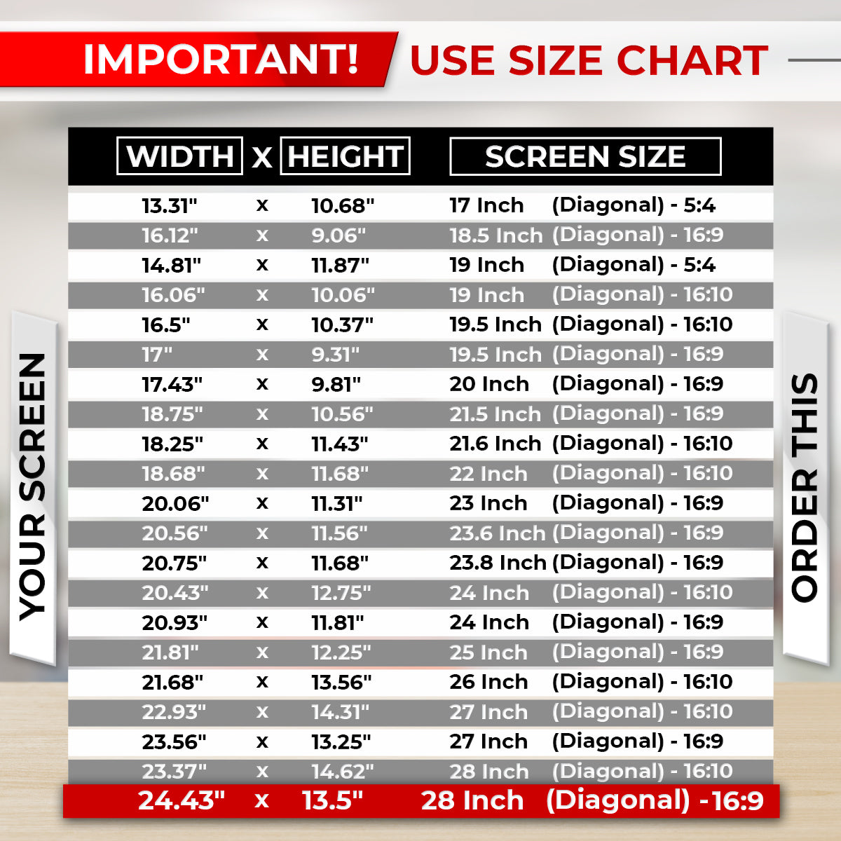 SightPro 28 Inch 16:9 Privacy Screen Filter for Computer Monitors
