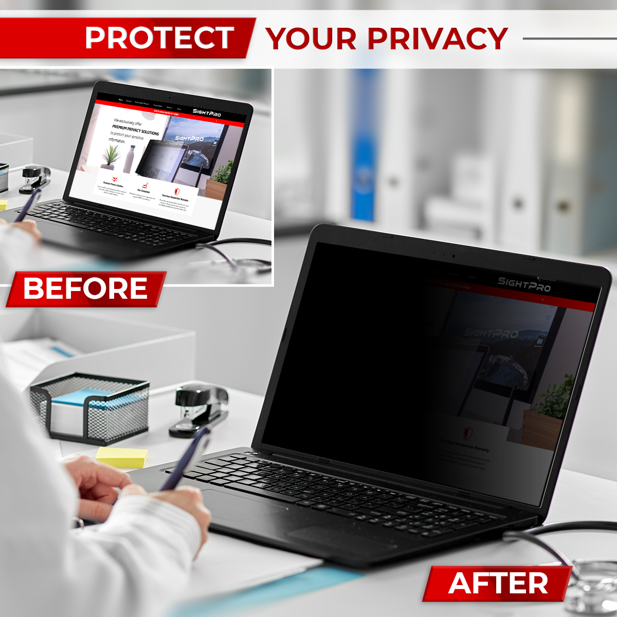 SightPro 14.1 Inch 4:3 Privacy Screen Filter for Laptops