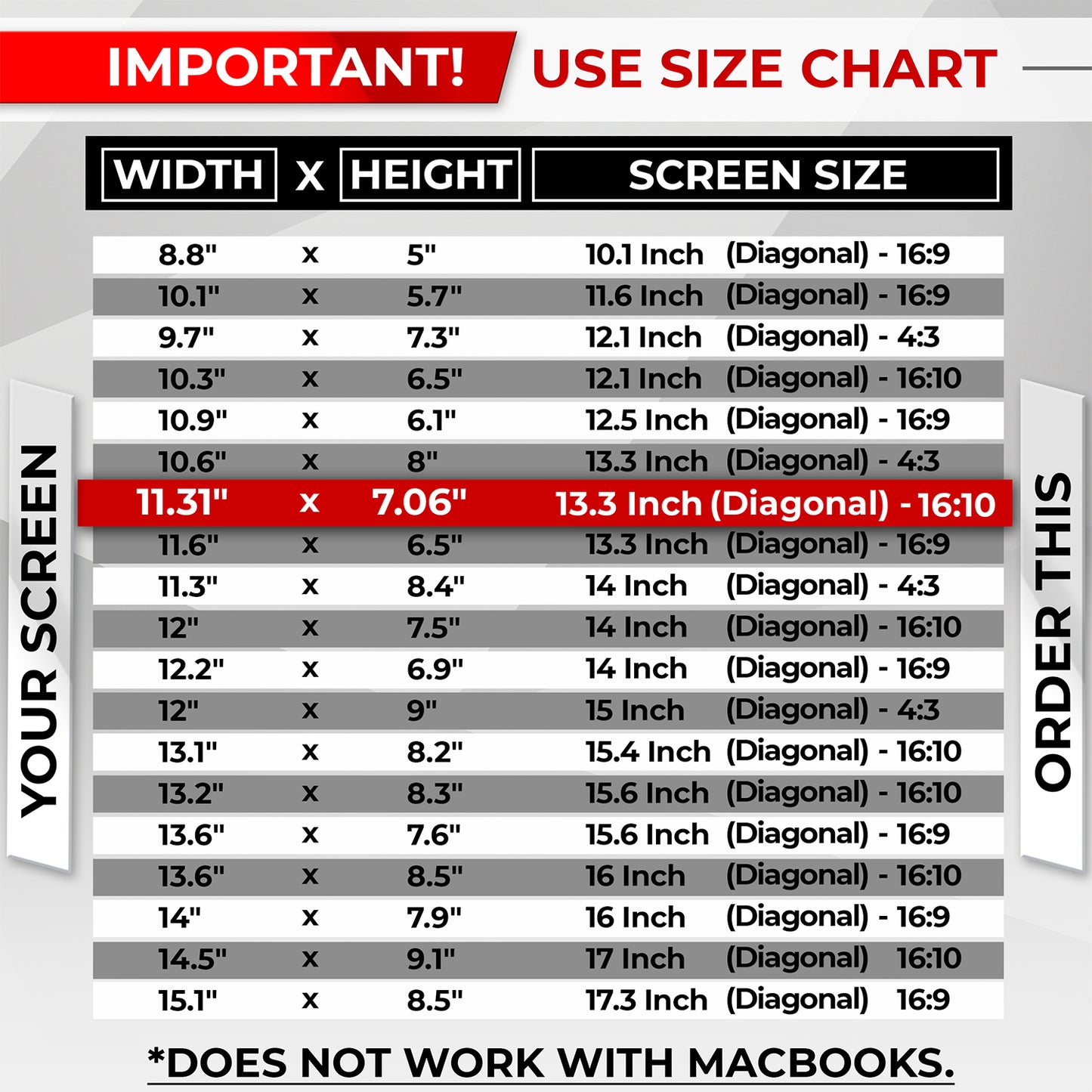 SightPro Magnetic 13.3 Inch 16:10 Privacy Screen Filter for Laptops