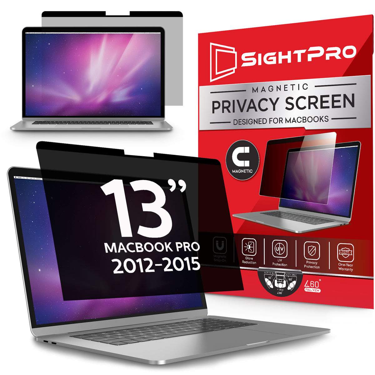 SightPro Magnetic Privacy Screen Filter for MacBook Pro 13 Inch (2012, 2013, 2014, 2015)