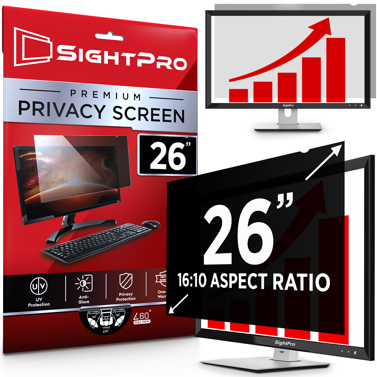 screen size & your importance · Images High Quality... SightPro 26 Inch 16:10 Privacy Screen Filter for Computer Monitors